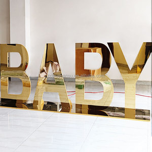 Hongsen tùy chỉnh đám cưới Đảng lớn kim loại vàng 3D PVC chữ lớn 3 FT 4 ft 5 ft marquee số - Product Image 4