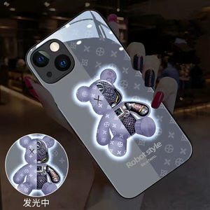 Led ışık Up telefon Iphone için kılıf 11 12 13 14 Xr temperli cam Light Up çiftler için moda telefon kılıfı - Product Image 5