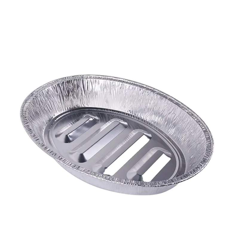 6800ml Disposable Aluminum Foil Grill Plate BBQ Use for Cooked Catering Aluminium Pan BBQ Grill Tray Heavy Duty