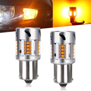 Canbus สร้างขึ้นในตัวต้านทานที่ใช้สำหรับไฟเลี้ยวสำรอง1156 Bau15s Py21W หลอดไฟ LED สีเหลืองอำพันสีเหลืองเปลี่ยนสัญญาณข้อผิดพลาดฟรี - Product Image 6
