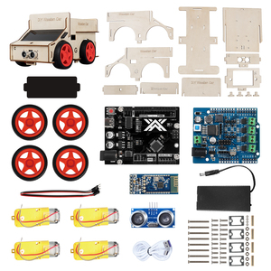 Fabrik 4WD Holz robotik Starter Kit DIY Smart Roboter Auto Kit DIY STEM Bildung Open Source C/C Code Roboter Kit für ArduIDE - Product Image 6