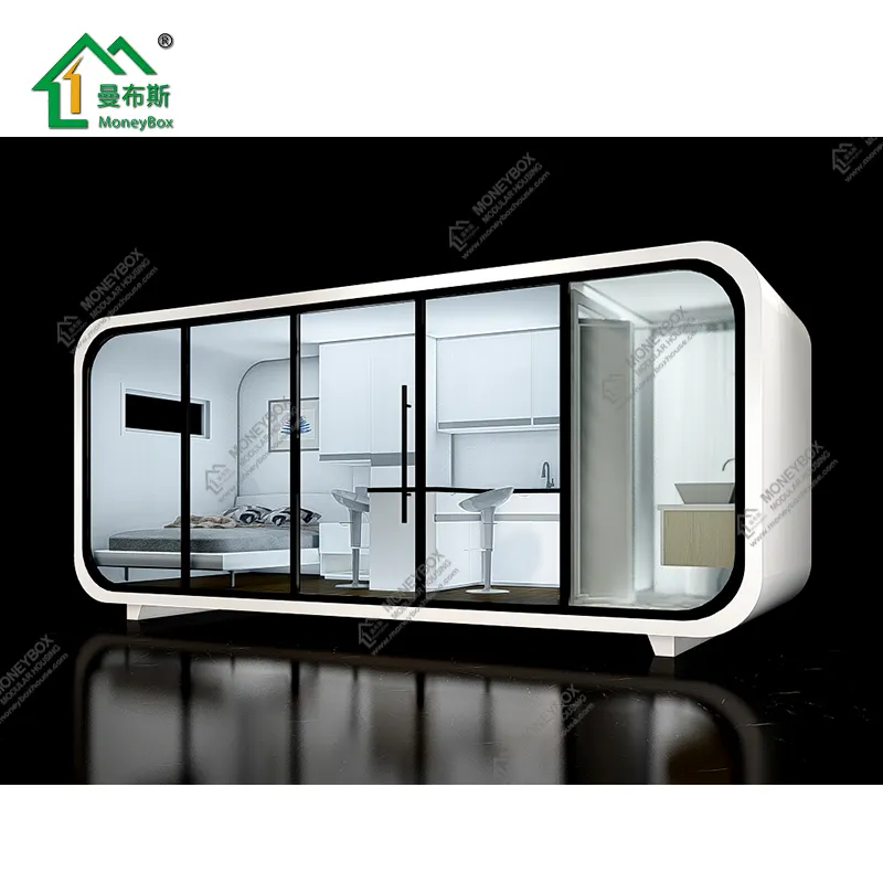 20ft Stahl konstruktion Fertighaus Luxus tragbare kunden spezifische vorgefertigte modulare mobile Apple Cabin Container House