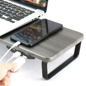 USB <strong>HUB</strong> <strong>Computer</strong> Monitor Stand Riser <strong>with</strong> Aluminum Feet for <strong>Computer</strong> Laptop iMac Elevating Laptop <strong>Table</strong> - Product Image 3