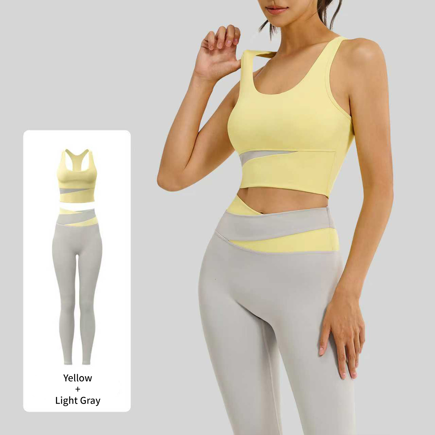 Jaune + Gris clair