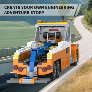 Building Blocks HEAVY-DUTY TOW TRUCK Model American-style <strong>Highway</strong> Trailer Model MOC Trailer Lorry Modular Diy Children <strong>Toys</strong> - Product Image 6