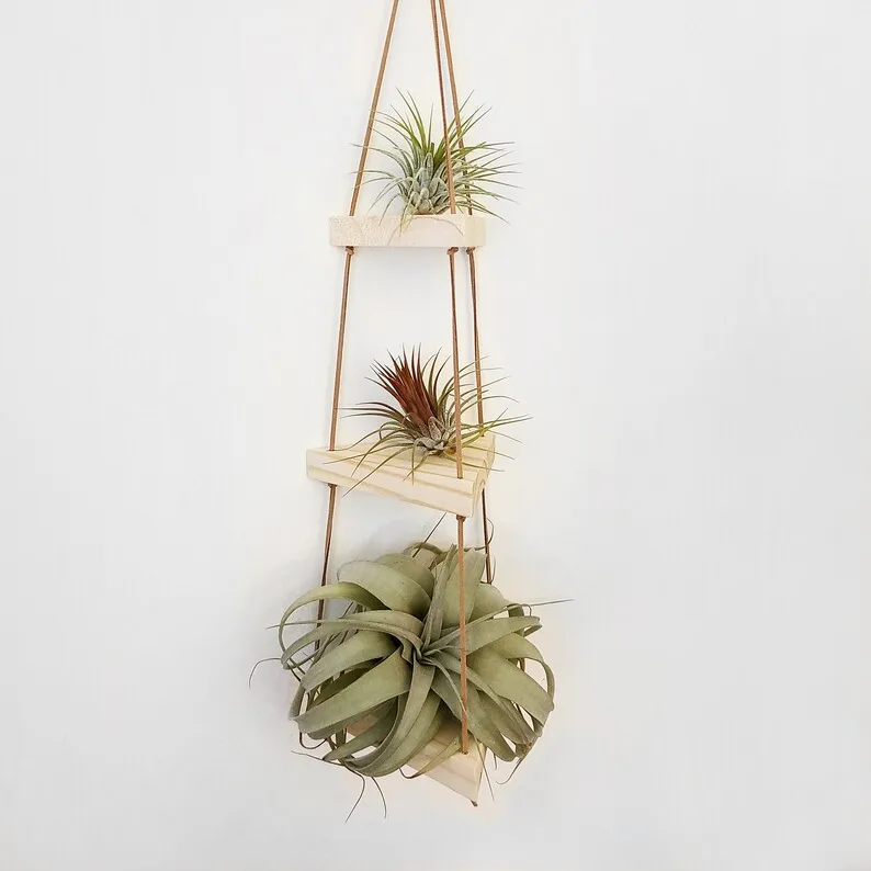 String Plant Planken 3 Tier Opknoping Plank Driehoek Plant Hanger Gift Air Plant Holder