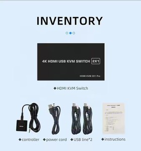 Justlink 4K <strong>HDMI</strong> USB <strong>KVM</strong> <strong>Switch</strong> 2 in 1 Out <strong>HDMI</strong> Switcher USB 2x1 Splitter Box Video Converters Sharing Printer Keyboard