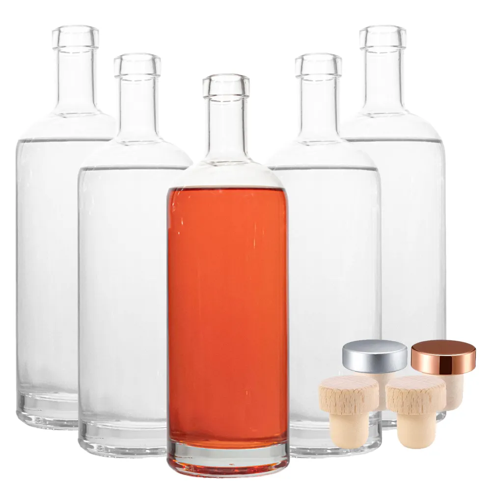 カスタムロゴガラスウイスキーリキュールボトルラグジュアリー750mlリキュールとアルコール飲料ボトル