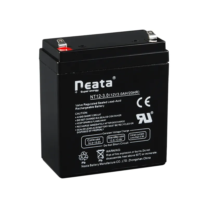 Neata 12 volt 3 amp Standard Sealed Lead acid Battery 12v 3ah 20hr Valve regulated Small Batteries Manufacturer
