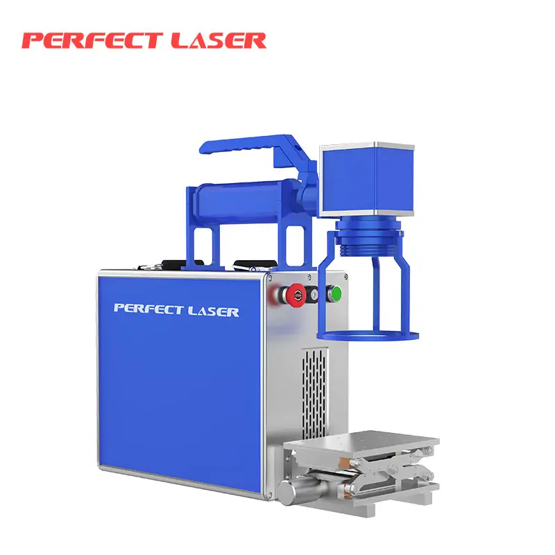 Piattaforma elevatrice perfetta Laser-automatica e staffa di messa a fuoco raffreddata ad aria senza consumabili macchina per marcatura Laser a fibra portatile