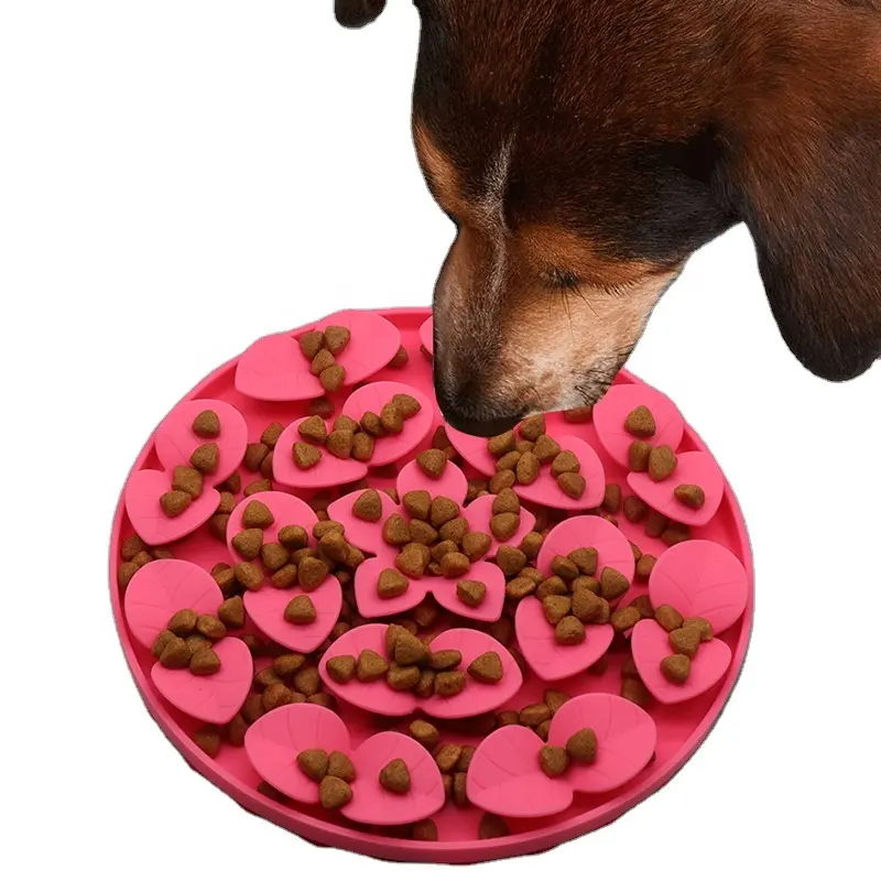 Antiderrapante Pet Brinquedo Silicone Food Bowl Cat Slow Feeder Food Grade Silicone Lamber Mat Dog feed Mat dogness snuffle brinquedos para cães