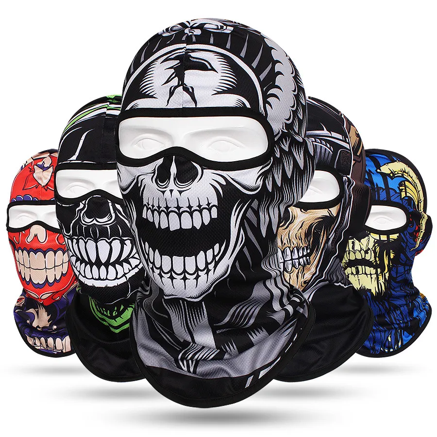 Raffreddamento protezione solare ciclismo moto sport Full Face Cover casco interno Ninja Skull Cap Mask One Hole Mesh Balaclava