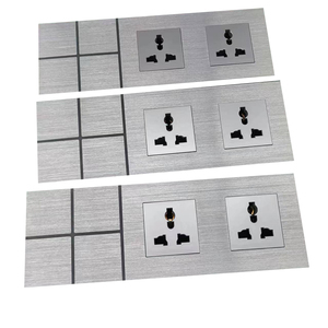 Panel de aluminio de lujo, interruptor de pared europeo eléctrico multifunción y enchufe, Interruptor táctil completo para automatización del hogar