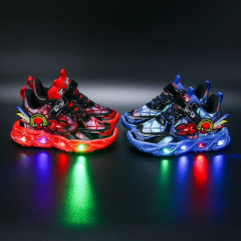 2023 shipping hot autumn and winter new led light shoes for kids leather running shoes Children's sports shoes