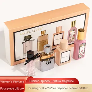 Sevgililer günü orijinal tasarım bayan hediyelik parfüm kutusu takım Mini 25ml * 4 adet kokuları gül kokulu Mist sprey severler için