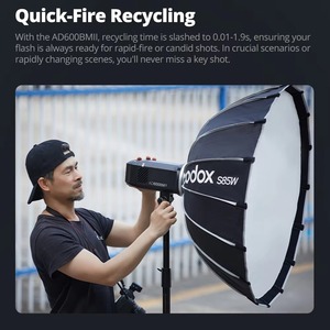 Godox แฟลชกล้อง600W AD600BMII มืออาชีพรุ่นที่สองพร้อมการจัดการแสง16สีเพื่อการจัดแสงกลางแจ้งที่ดีที่สุด - Product Image 3