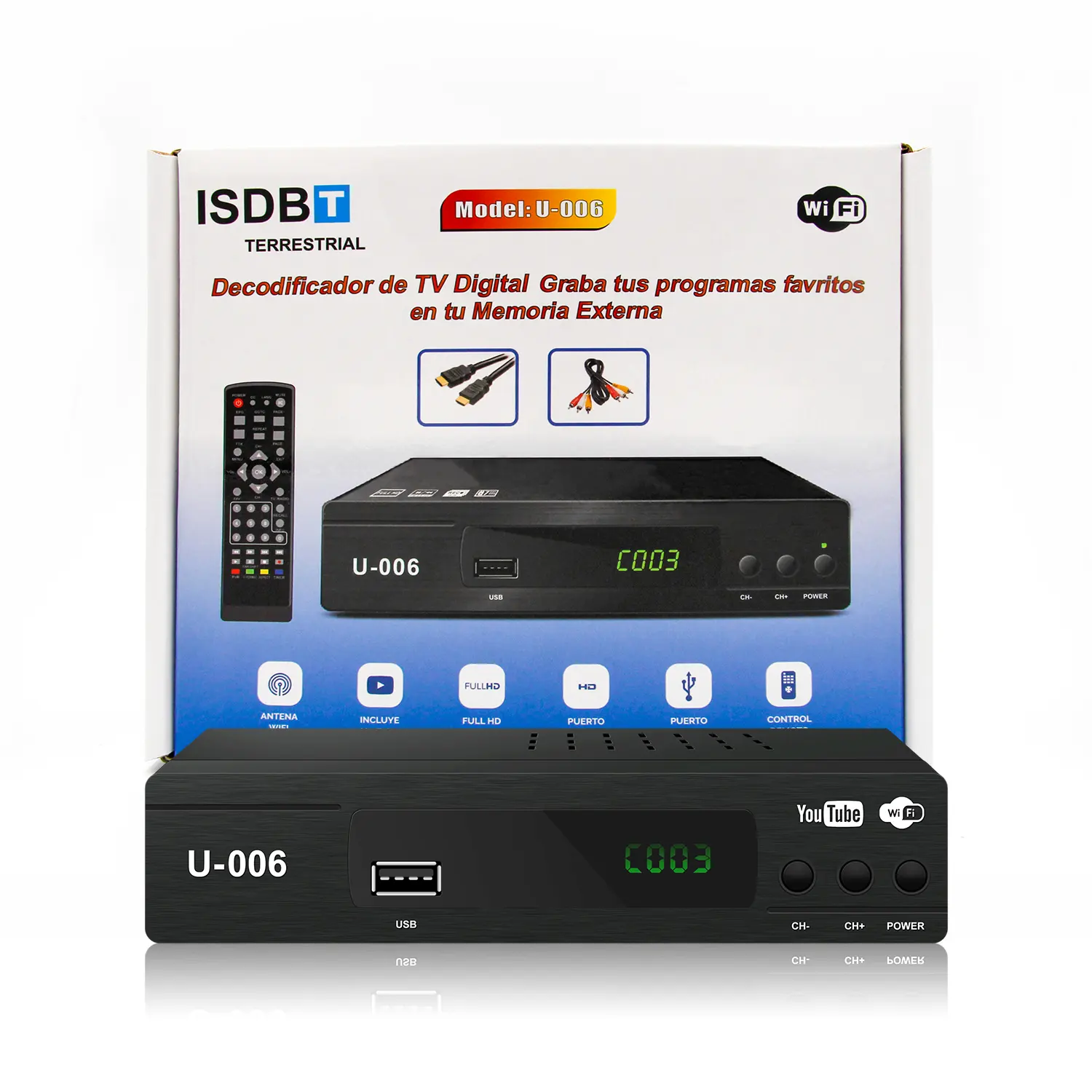 2024 mới nhất cho Chile ISDB-T Bộ giải mã kỹ thuật số TV hộp đầy đủ HD1080P Hỗ trợ Wifi Bạn-yube H.264 Bộ giải mã