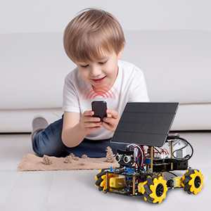 ACEBOTT Robot Inteligente de Energía Solar, Kit de Coche de Control Remoto 4WD para <span class=keywords><strong>Arduino</strong></span>, Programación Electrónica, STEM, Kit de Codificación Educativa