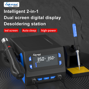 Chuera 866D + 2 In 1ホットエアガンリワークステーション770Wホットエアはんだ付けステーション自動睡眠急速加熱ブラシレスファン