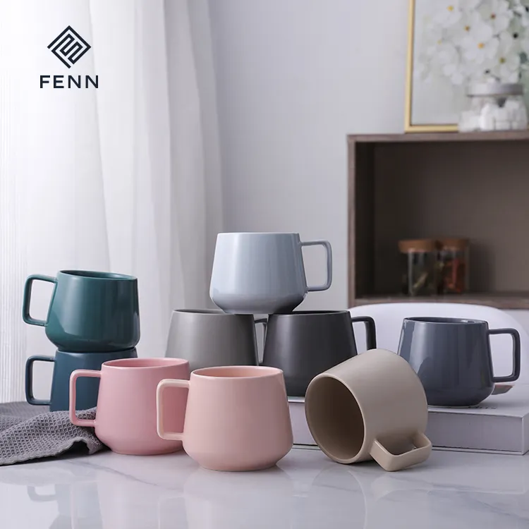 High quality promotion stylish matte glossy multi-colored custom coffee ceramic mug for gift