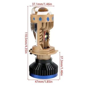 Süper parlak mini projektör led 3 lens T8 H4 70W far ampulü led projektör lens ile lazer ışığı - Product Image 4
