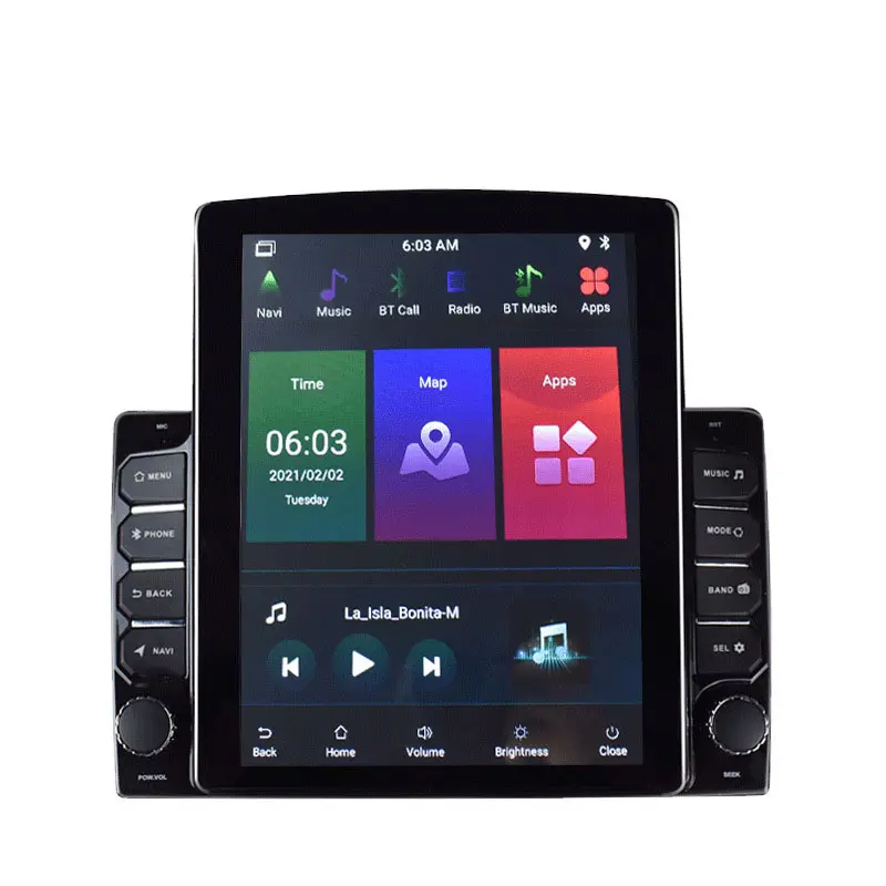 Ráfaga Soporte de pantalla vertical de 9,7 pulgadas Soporte Wifi Internet móvil Control de volante GPS Navegación para automóvil