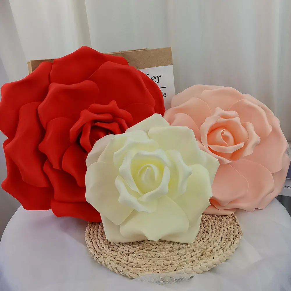 Vendita del produttore fiori di schiuma gigante artificiale di diverse dimensioni per la decorazione di nozze della fase del contesto della finestra
