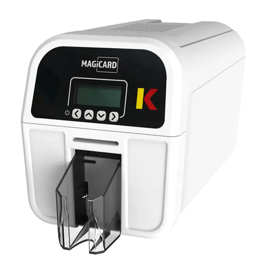 Nuova stampante per carte d'identità in plastica PVC con stampa fronte-retro Magicard K