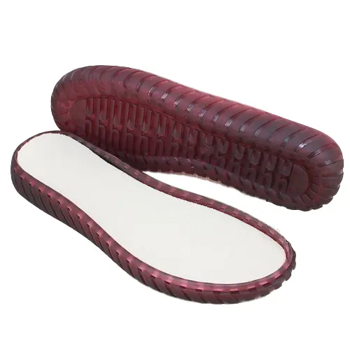 Holesale-suela de goma de PVC, zapato de ganchillo multicolor