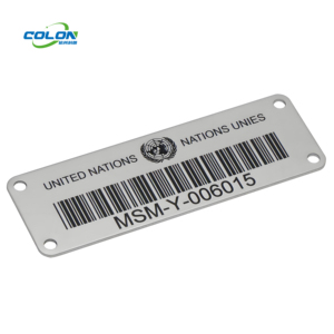 <strong>Custom</strong> QR Codes <strong>Label</strong> Anodized Aluminum Sticker Brushed Surface Silk-screen Tags