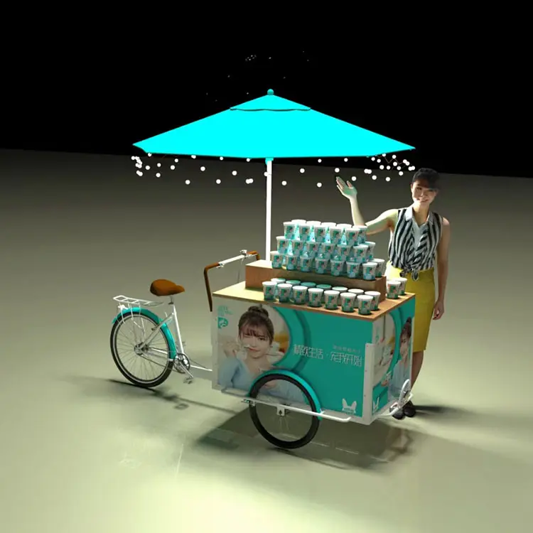 Carrello per gelato carrello per gelato mobile per esterni congelatore distributore automatico rimorchio per chioschi carrello per fast food snack food store truck