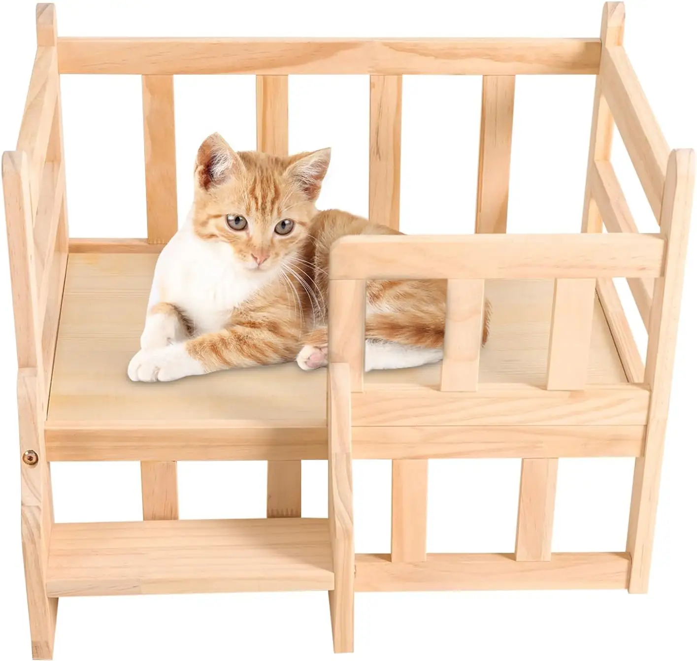 Heimdekoration individuelle handgefertigte Hundekennel-Möbel Massivkiefernholz Haustier Hund Katze-Bettrahmen
