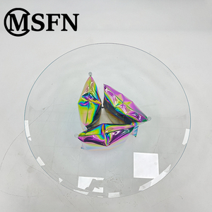 Msfn Nhà Máy Bán Hàng Trực Tiếp Thép Không Gỉ Cơ Sở Bàn Cà Phê Rõ Ràng Glass Vòng Top Tương Lai Nghệ Thuật Phòng Khách Trung Tâm Bảng - Product Image 4