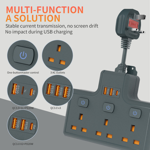 Hot Selling Trend Convenient for Home Multifunctional 3outlets <strong>Socket</strong> Extension <strong>with</strong> 2 USB and 1 Type C <strong>with</strong> <strong>Switch</strong> - Product Image 4