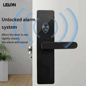 Mat Black Hotel Smart Electronic Lock Security Door Card Key Fingerprint Password Company App Specific Control <strong>Network</strong> Access - Product Image 3