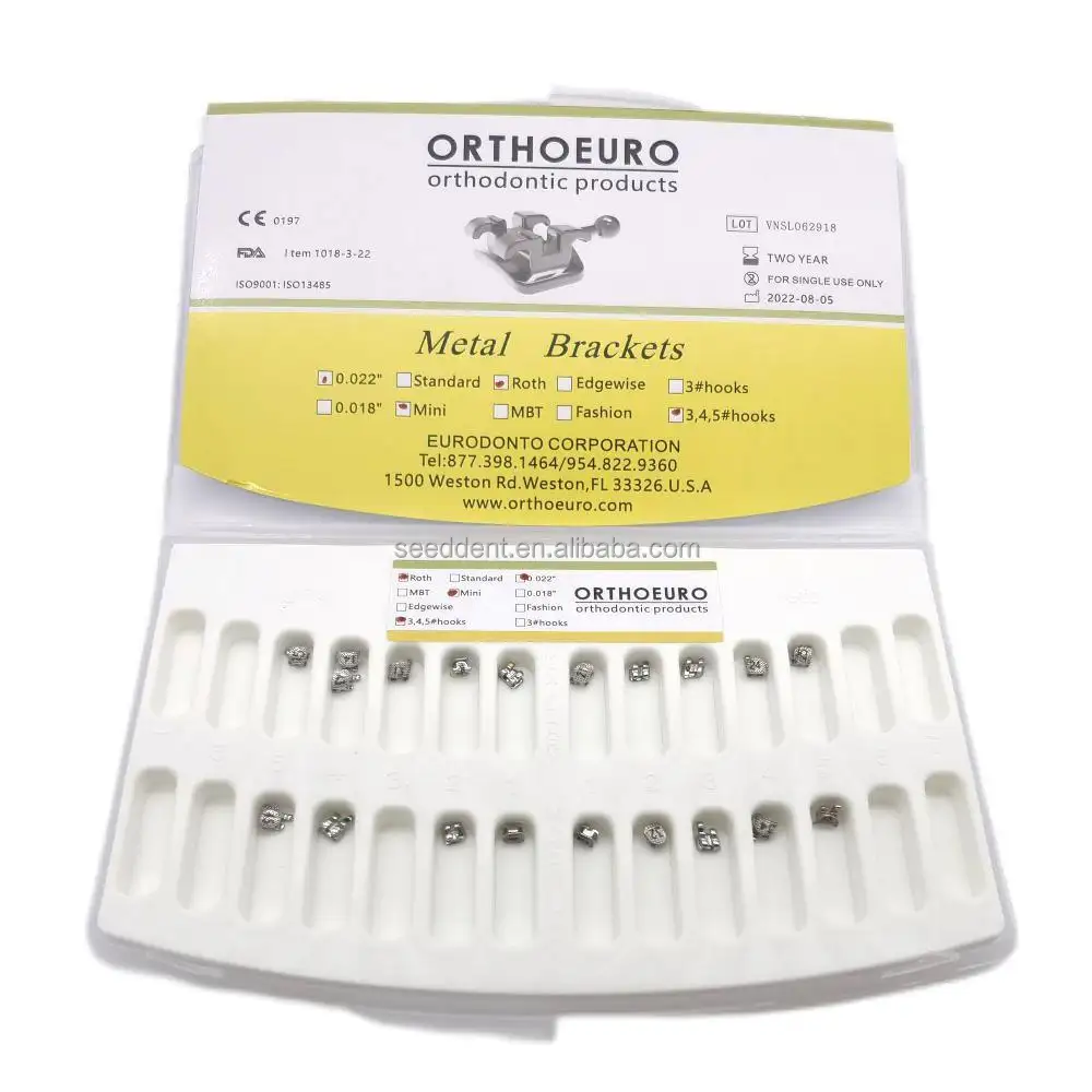 OrthoEuro Soporte dental adherible con marca láser Roth MBT/Productos de ortodoncia dental