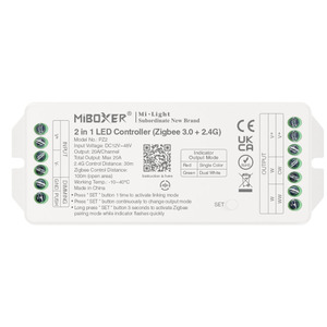 PZ2 2 in 1 LEDコントローラーZigbee 3.0 2.4G出力最大20A明るさと色温度調整可能なサポートプッシュ調光 - Product Image 1
