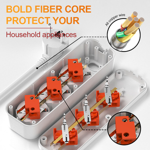 Cable de alimentación de enchufe de extensión multicanal estándar de la UE personalizable OL, enchufe doméstico y enchufe con control de interruptor - Product Image 5
