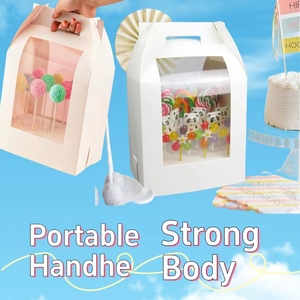 White Print Logo Cake Pop Boxes Lollipop 18 Holes Portable Holder <strong>with</strong> <strong>Display</strong> Stand Clear <strong>Window</strong> Cakepop <strong>Custom</strong> Paper Gift <strong>Box</strong> - Product Image 5