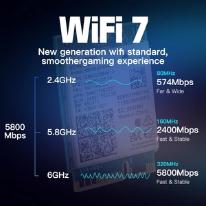 BE200 WiFi 7 M.<strong>2</strong> Card Blue Tooth 5.4 BE200NGW <strong>2</strong>.4G/5G/6GHz Wireless Adapter <strong>Network</strong> Card with Antennas Better Than AX210 - Product Image 6