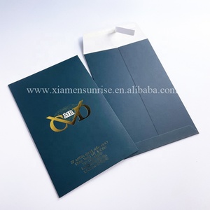 Sobres de papel con impresión de diseño personalizado de lujo, Sobres de papel abierto con lazo de cuerda kraft con cinta - Product Image 2