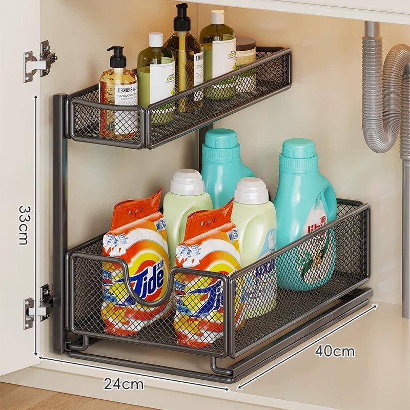 Black, double-layered, pull-out design