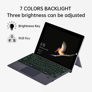 平板电脑键盘7色发光二极管背光触控板键盘可充电，适用于微软Surface Pro 3/4/5/6/7 - Product Image 5