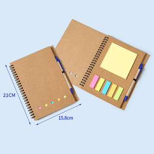 Bloc de notas de diario A5 personalizado, cuaderno de papel Kraft, Mini cuaderno, Bloc de notas con logotipo personalizado con bolígrafo y Bloc de notas adhesivo - Product Image 2