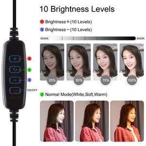 <strong>High</strong> Quality PULUZ Tripod Mount Live Broadcast Dual Phone Bracket 6.2 Inch 16cm LED Ring Vlogging Video <strong>Light</strong> Kits - Product Image 5