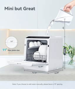Ecomucy Portable Counter top Mini Geschirrs püler mit 5L Wassertank 6 Wasch programme Luft trocknungs funktion - Product Image 6