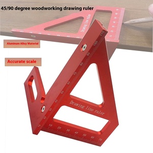 OEM dapat disesuaikan aluminium Aloi industri tulisan sudut kanan 45 ° Locator pertukangan segitiga penggaris metrik unit kekaisaran DIY - Product Image 4