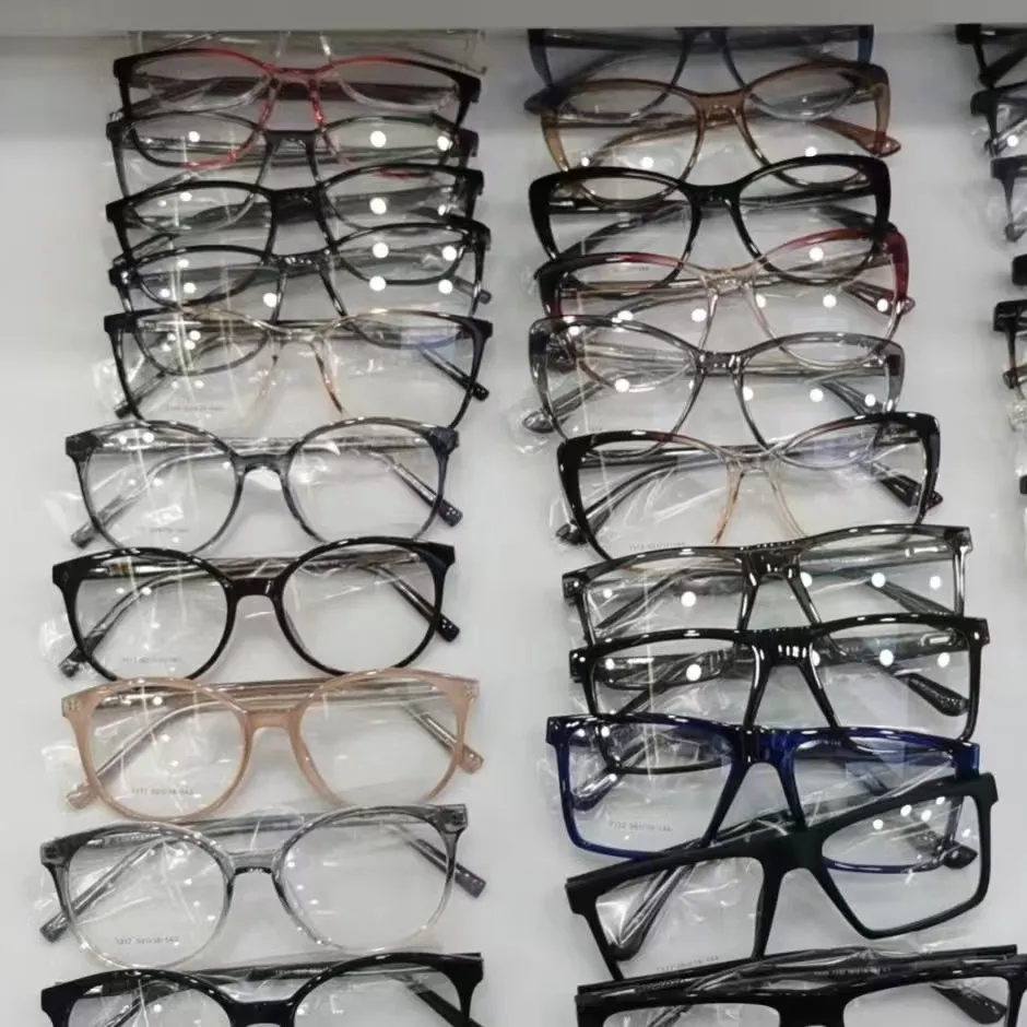 نظارات شمسية متنوعة جاهزة ومختلطة نظارات اسيتات نظارات رخيصة إطار معدني بصري للتصفية العشوائية