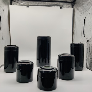 Baharat depolama kavanoz mutfak nem sıcaklık dijital sensör koku geçirmez siyah UV cam kavanoz otlar baharat kahve kurutulmuş gıda için