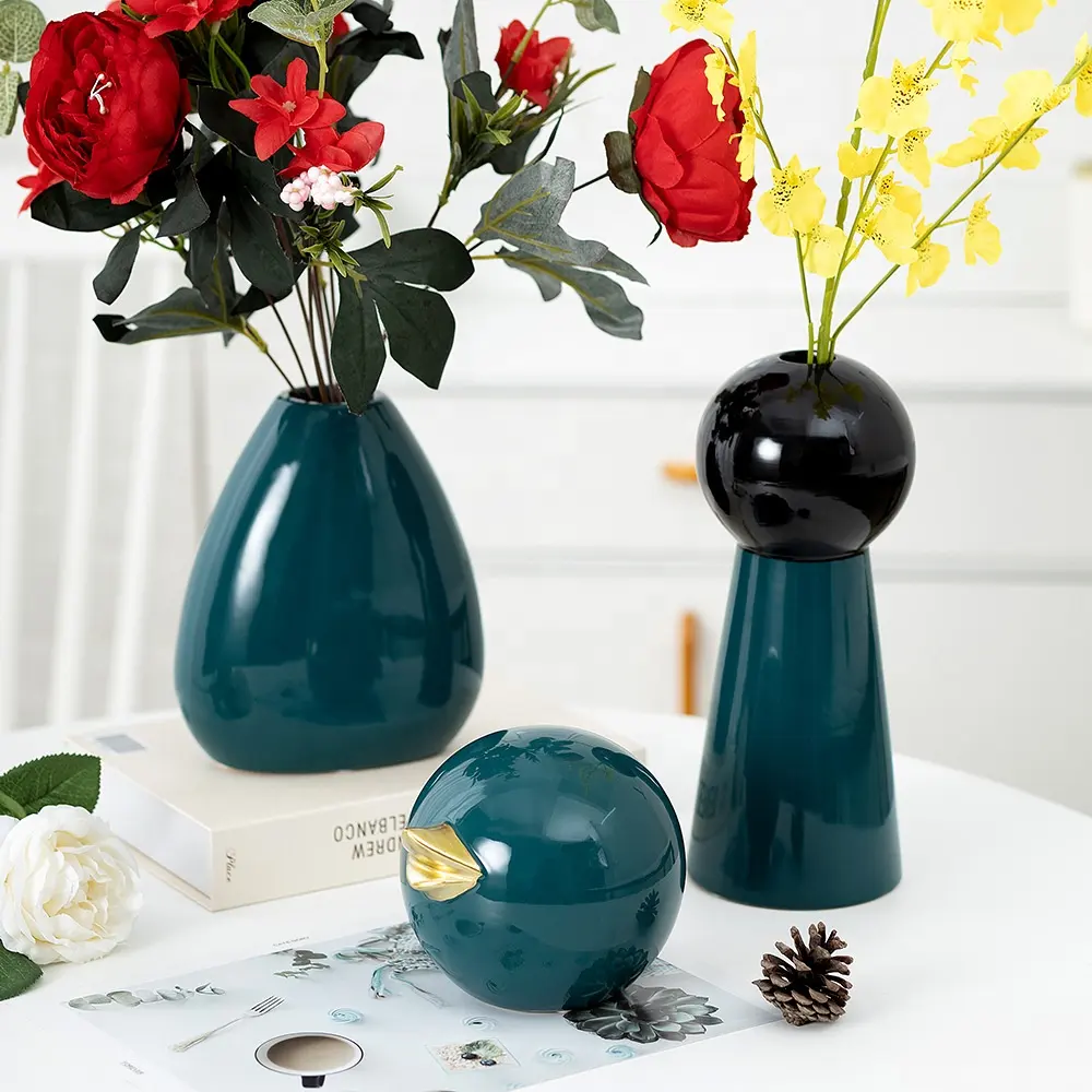 Современная простая керамическая ваза, украшение для дома, керамическая ваза ручной работы
